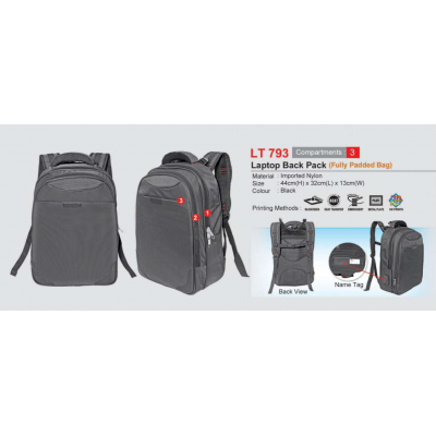 [Laptop Back Pack] Laptop Back Pack (Fully Padded Bag) - LT793